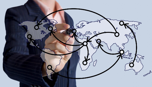 Global network connections map